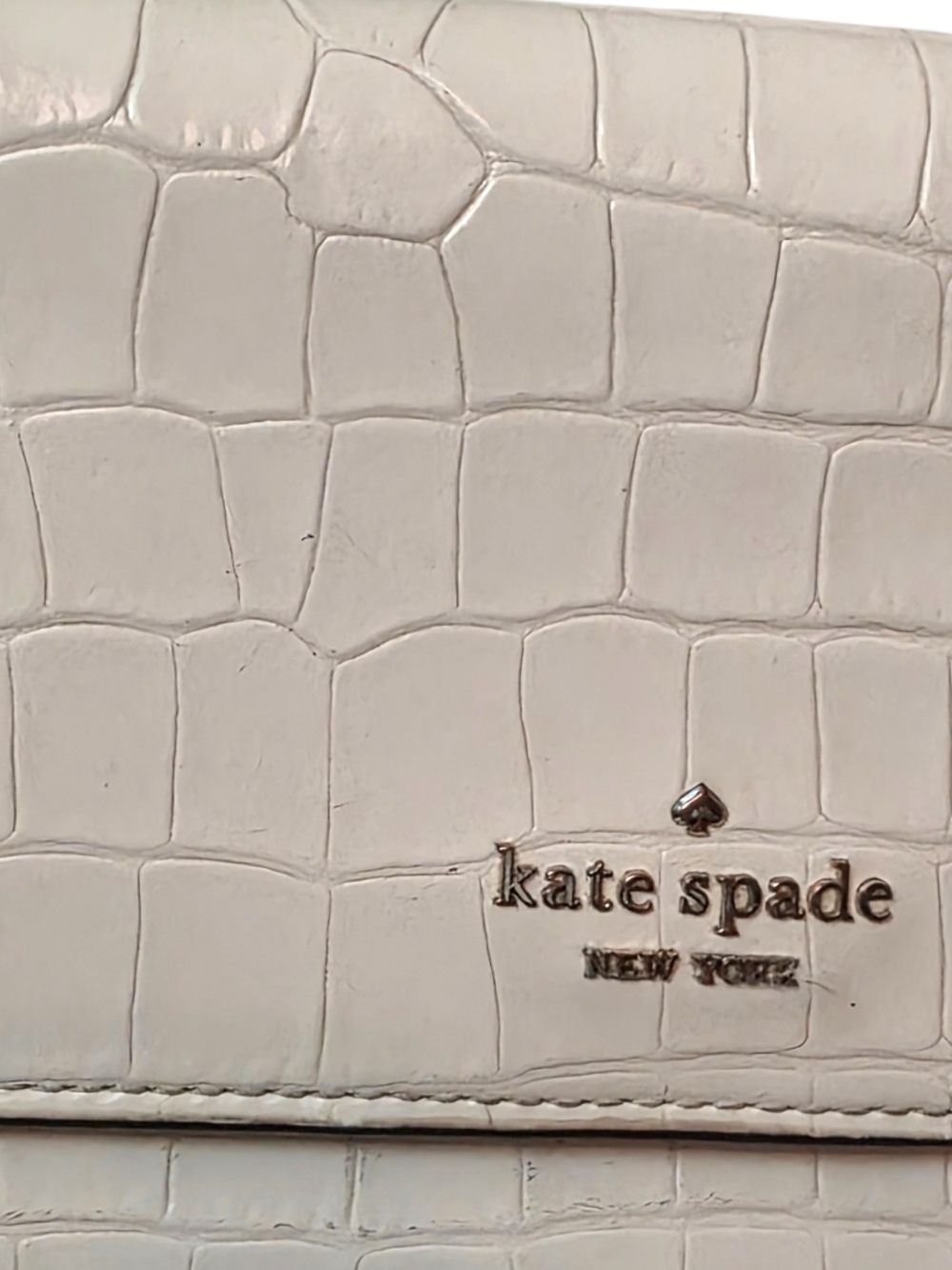 Kate Spade Shoulder Bag Croc-Embossed Chain-Cream $13 GOOD - Picture 9 of 15